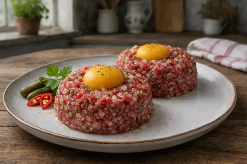 Befsztyk tatarski wołowy z cebulką, ogórkiem i papryczką chili – prosty przepis krok po kroku