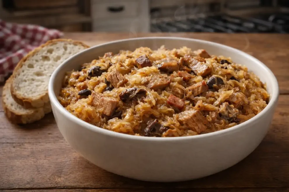 Bigos tradycyjny-polski z kapusty kiszonej i białej – sprawdzony przepis