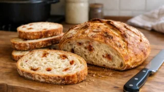 Chleb pszenny z garnka, z pomidorami – prosty przepis na aromatyczny domowy bochenek