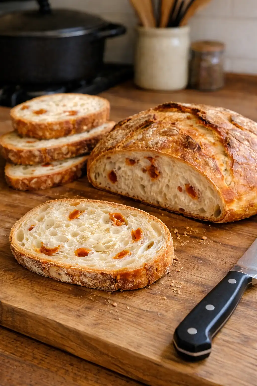 CHLEB PSZENNY Z GARNKA, Z POMIDORAMI