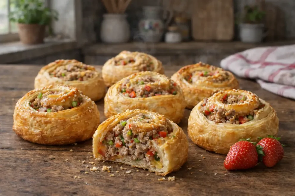 Mężowe zawijaski z ciasta francuskiego – szybki przepis na ciepłą kolację