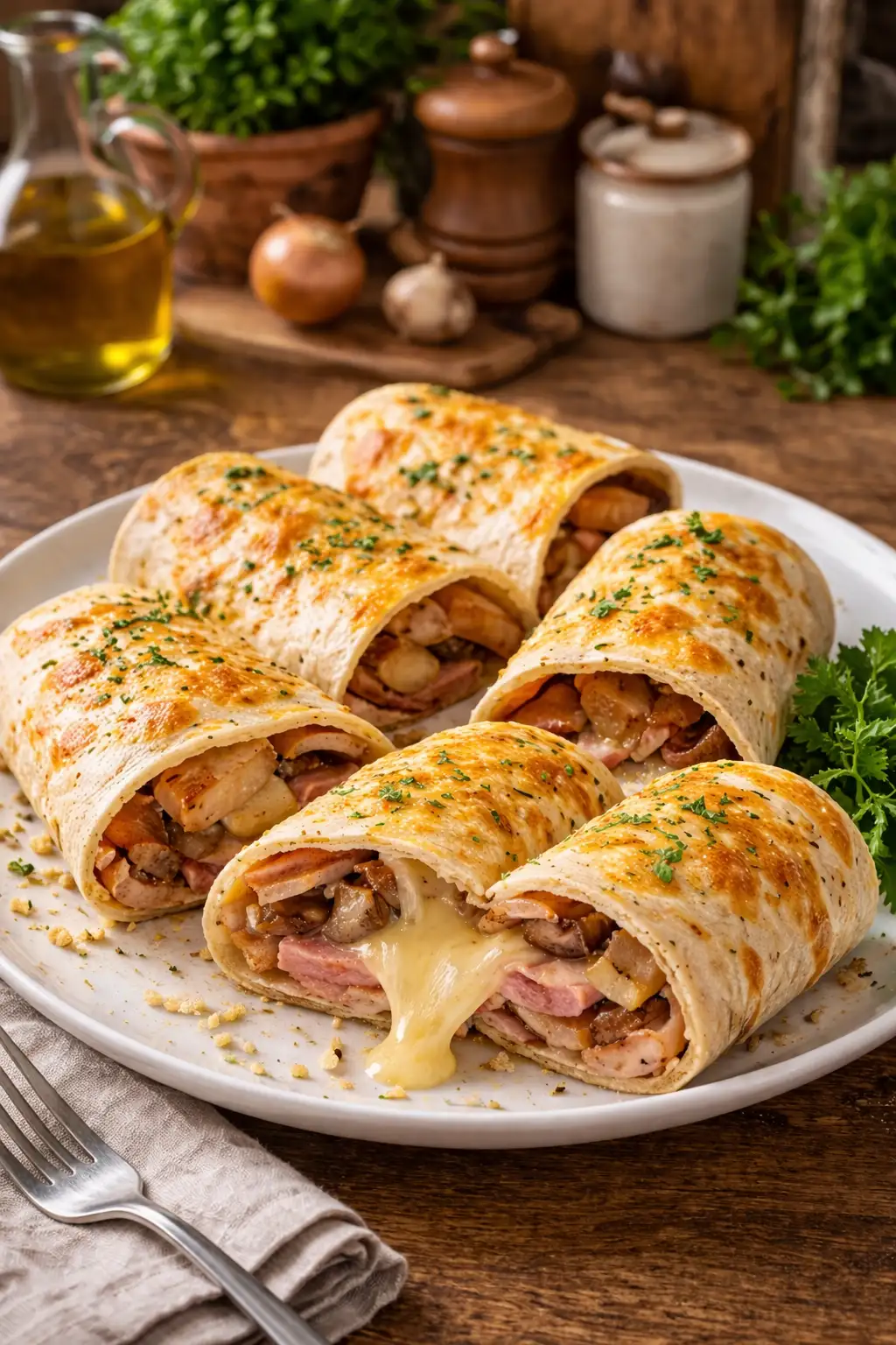 Mini tortille zapiekane z szynką i serem żółtym – prosty przepis na ciepłą przekąskę