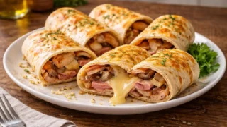 Mini tortille zapiekane z szynką i serem żółtym – prosty przepis na ciepłą przekąskę