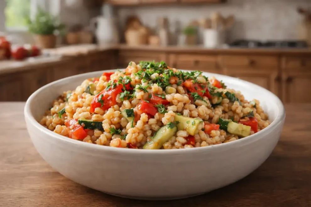 Pęczak z pomidorami i cukinią – prosty przepis na lekki i sycący obiad