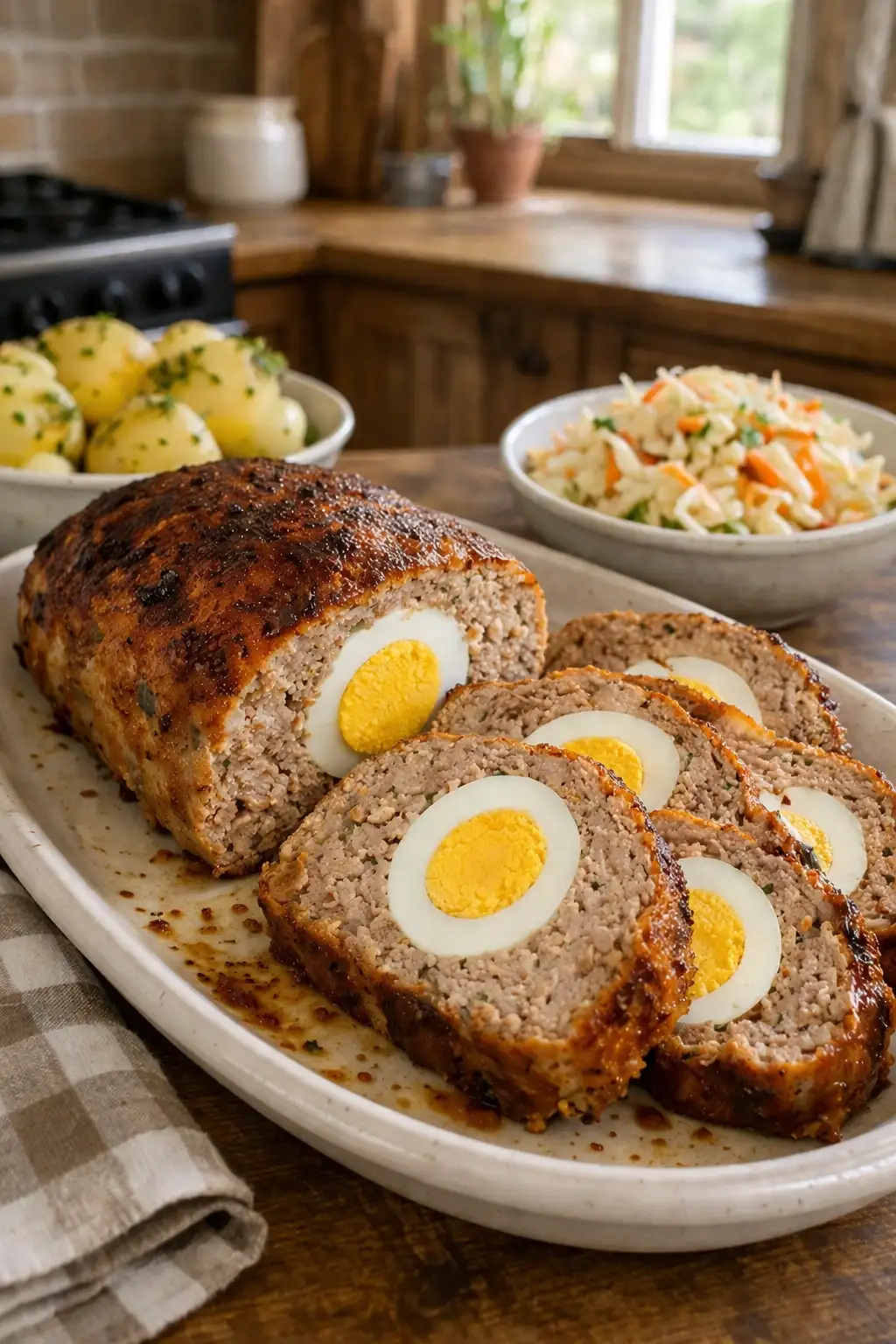 Pieczeń rzymska z jajkiem. Smaczna na zimno i na ciepło.