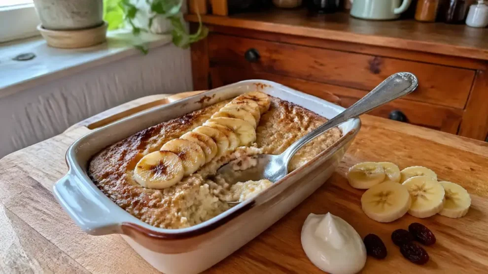 Pieczona owsianka z bananem – prosty przepis na sycące śniadanie