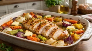 Pierś kurczaka pieczona z warzywami – prosty przepis na soczysty domowy obiad