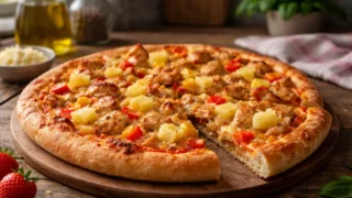 Pizza domowa z kurczakiem, kukurydzą i ananasem – prosty przepis na chrupiący spód