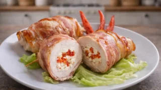 Roladki z piersi kurczaka z fetą i papryką zawijane w boczku – soczysty przepis na obiad i przyjęcie