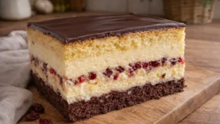 Sernik Sekret Mniszki – efektowny, warstwowy sernik na wyjątkowe okazje