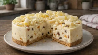 Sernik z białą czekoladą i bakaliami – kremowy, wilgotny i bardzo udany