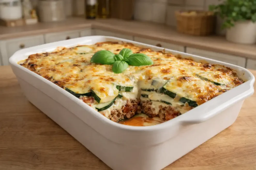 Śródziemnomorska zapiekanka – prosty przepis na sycący obiad z cukinią i mięsem