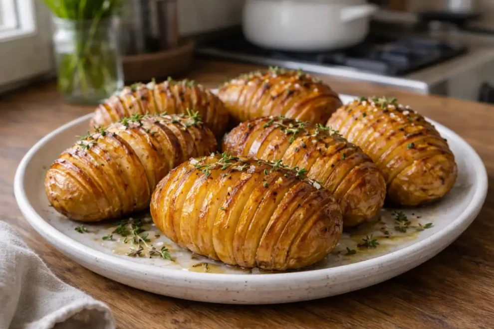 Ziemniaki hasselback – prosty przepis na chrupiące pieczone ziemniaki