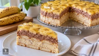 Ciasto Bananowiec  - prosty przepis na lekki deser bez pieczenia