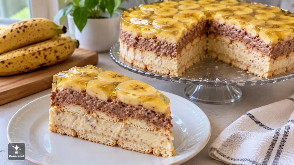 Ciasto Bananowiec - prosty przepis na lekki deser bez pieczenia
