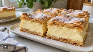 Ciasto Karpatka z ciastem francuskim - prosty przepis na kremowy wypiek
