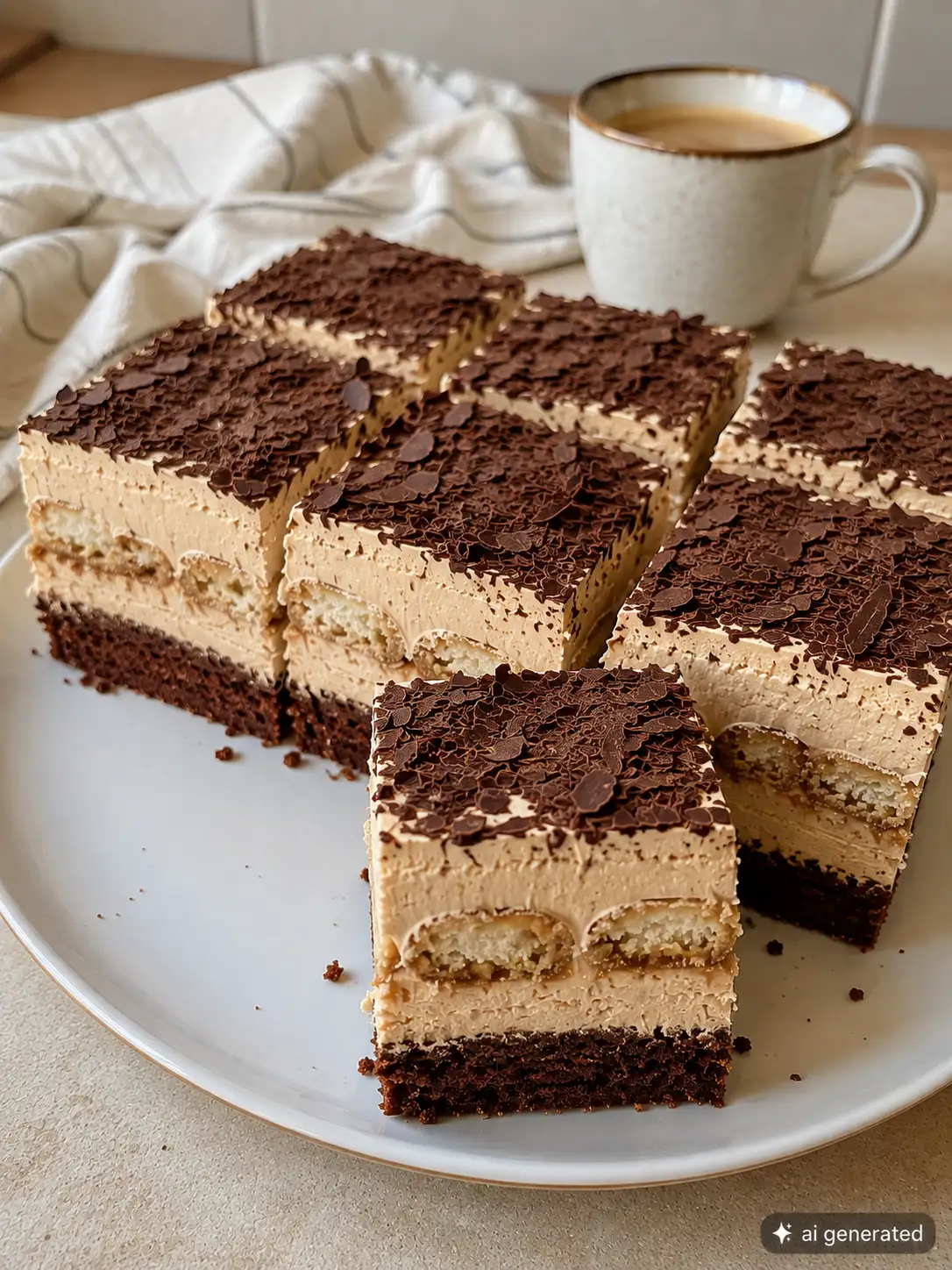 CIASTO KOSTKA CAPPUCCINO – prosty przepis na delikatny deser z kremem kawowym