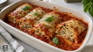 Roladki a’la lasagne z sosem pomidorowym - fit przepis na sycący obiad