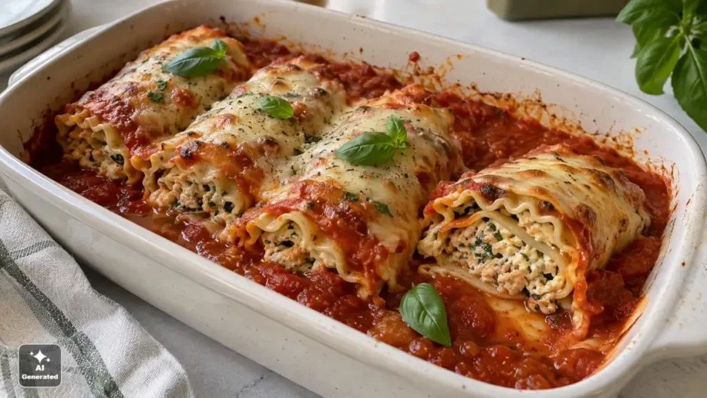 Roladki a’la lasagne z sosem pomidorowym - fit przepis na sycący obiad