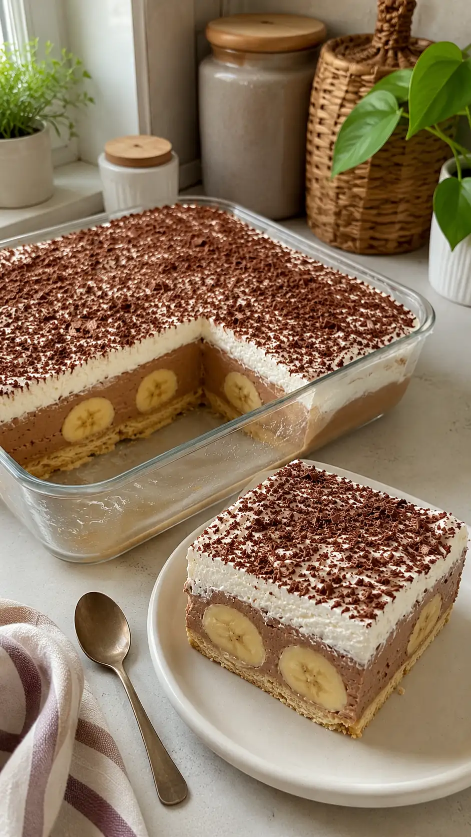 Ciasto bananowe bez pieczenia – prosty przepis z kremową masą serową