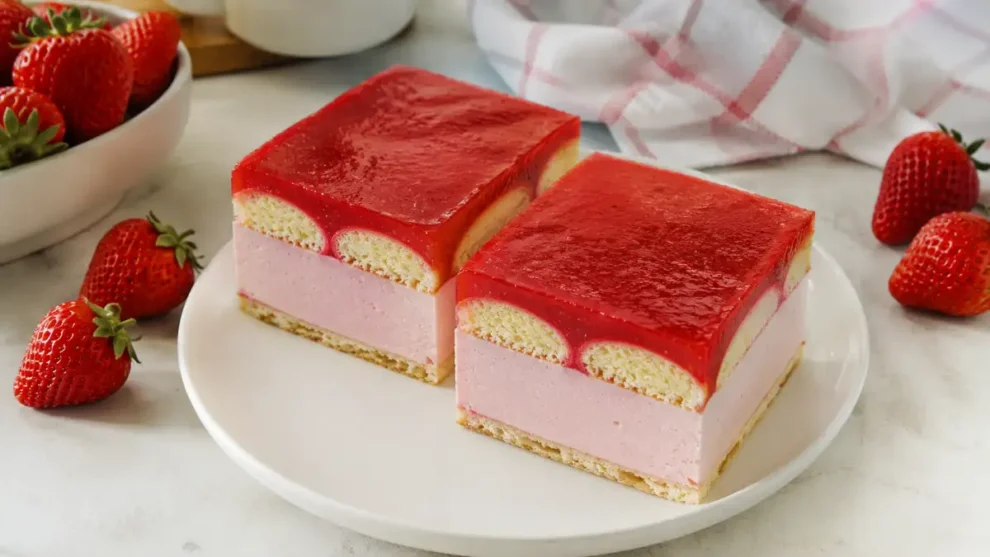 Ciasto Truskawkowa Fantazja – prosty deser bez pieczenia