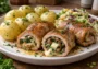 Roladki schabowe z pieczarkami, szpinakiem i mozzarellą – prosty pomysł na schab w nowej odsłonie