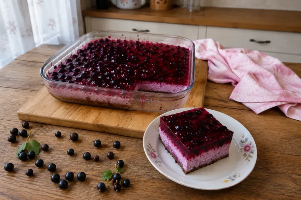 Ciasto Porzeczkowiec bez pieczenia – prosty przepis na lekki deser