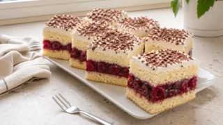 Ciasto z wiśniami i galaretką – prosty przepis na lekki deser