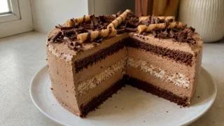 TORT PRALINOWY – efektowny deser z bezą i kremem orzechowym