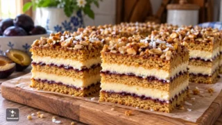 Ciasto Miodownik z masą i powidłami - sprawdzony przepis na domowe warstwowe ciasto