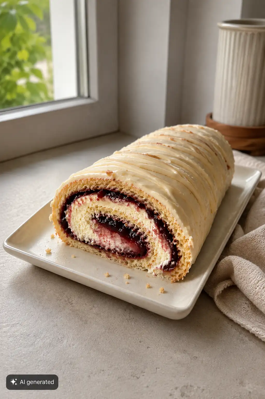Rolada wiśniowa z mascarpone – prosty przepis na lekki deser