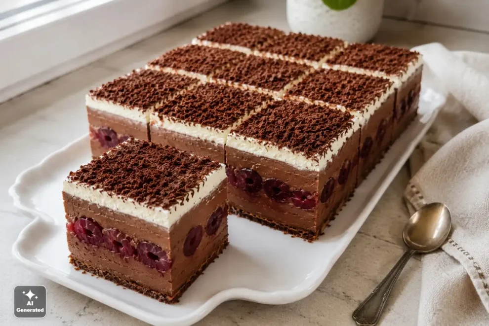 Budyniowiec czekoladowy z pinacoladą - prosty deser bez pieczenia