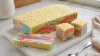 Tęczowa pianka - ciasto bez pieczenia