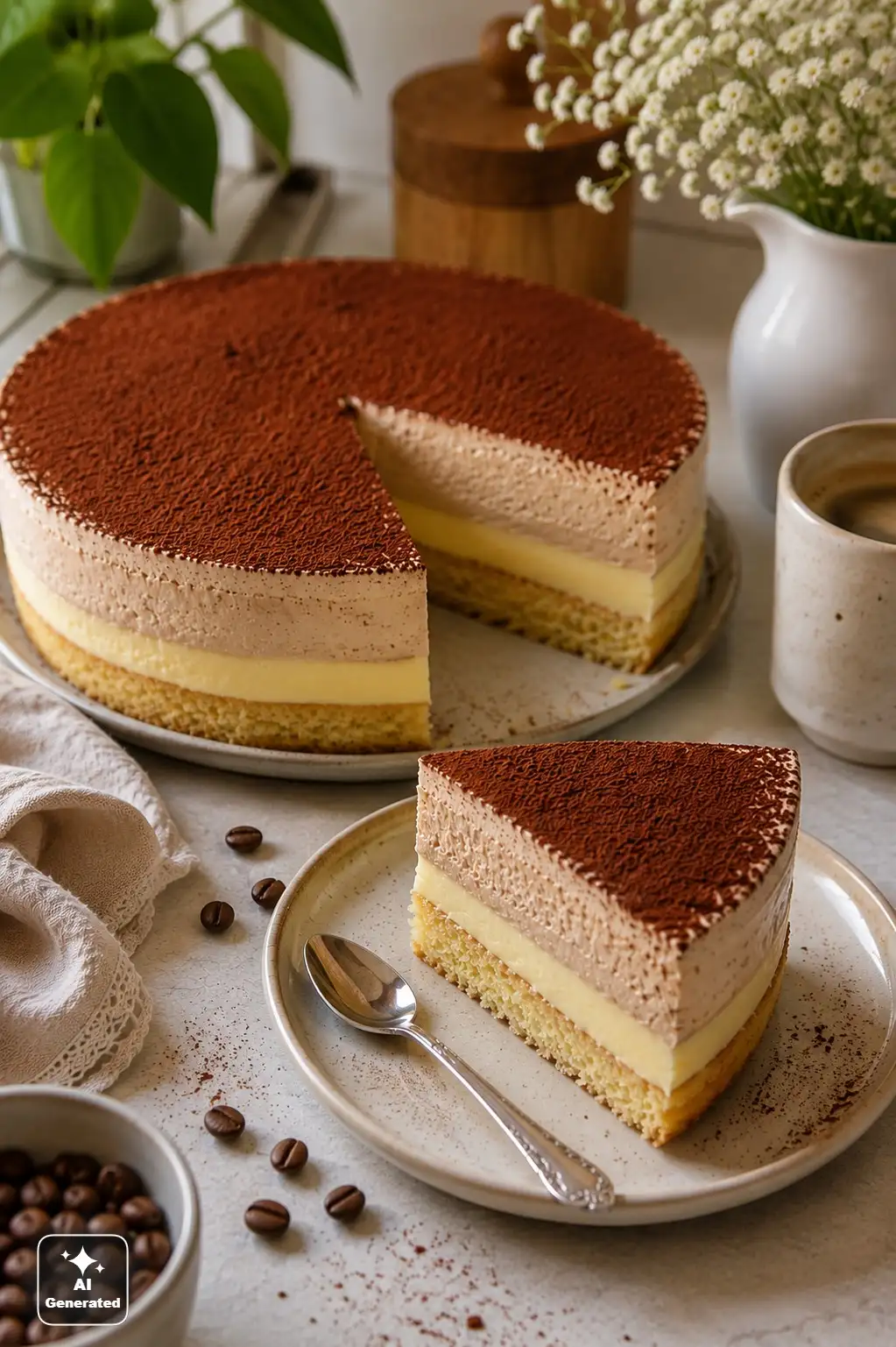 Torcik Cappucino – delikatny deser z biszkoptem i kawowym kremem