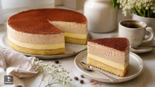 Torcik Cappucino – delikatny deser z biszkoptem i kawowym kremem