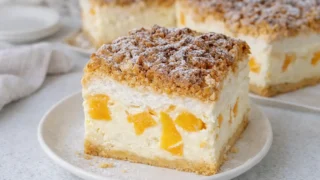 Puszysty sernik z brzoskwiniami – prosty przepis na delikatny wypiek