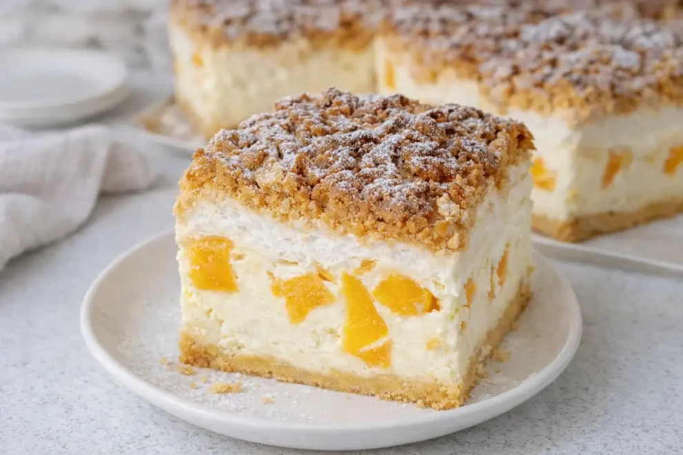 Puszysty sernik z brzoskwiniami – prosty przepis na delikatny wypiek