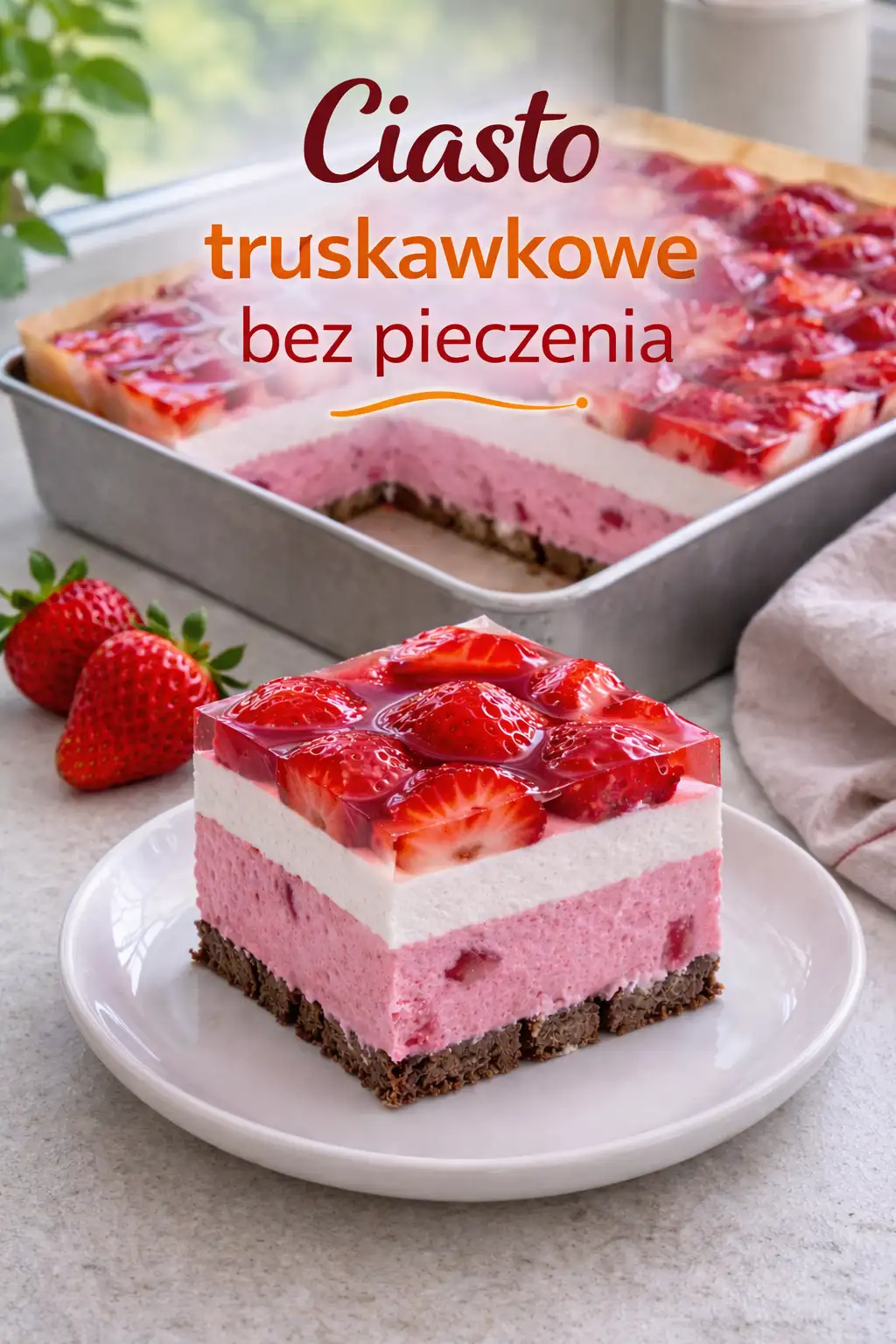 Ciasto truskawkowe bez pieczenia – prosty przepis na lekki deser