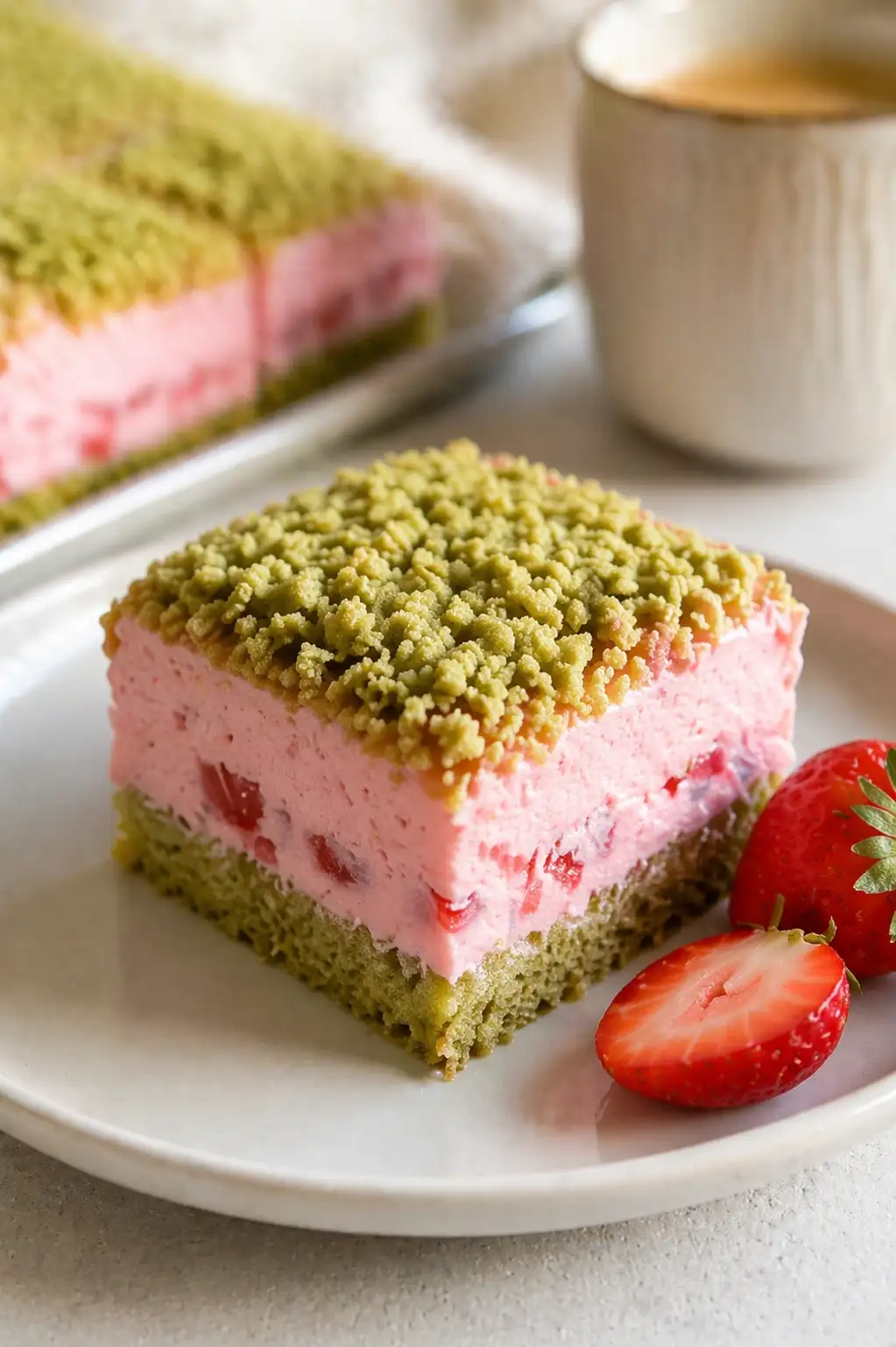 Ciasto Kostka truskawkowe pole