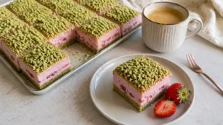 Ciasto Kostka truskawkowe pole