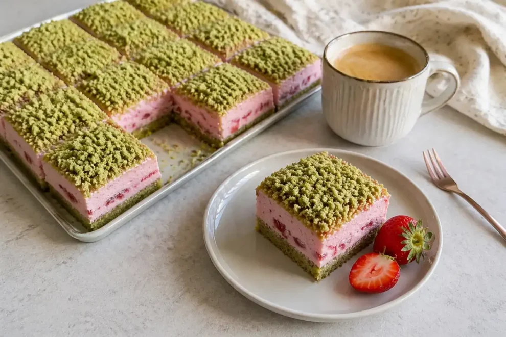 Ciasto Kostka truskawkowe pole