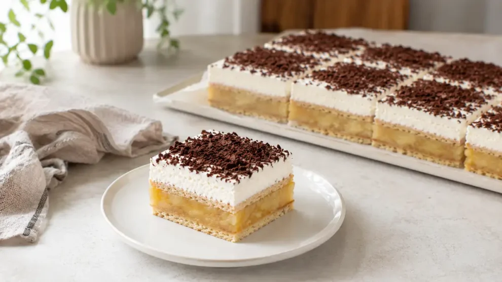 Ciasto Jabłecznik bez pieczenia – prosty przepis z herbatnikami