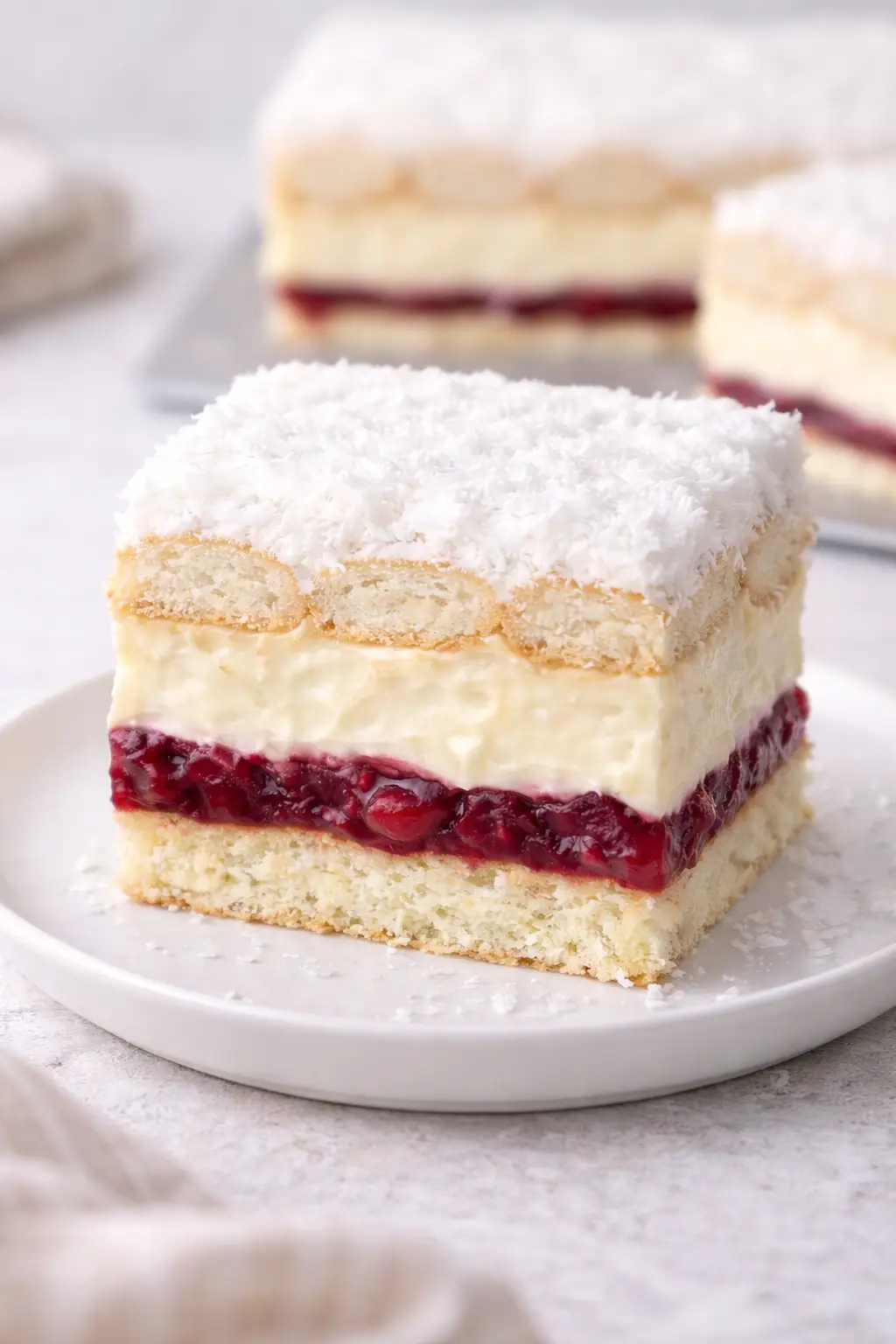 Ciasto Bajeczne – efektowny deser z masą budyniową, wiśniami i bitą śmietaną