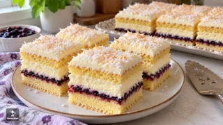 Ciasto Łabędzi Puch - prosty przepis na delikatny deser z kokosem