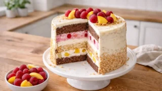 Śmietankowy tort z owocami – prosty przepis na lekki i efektowny deser