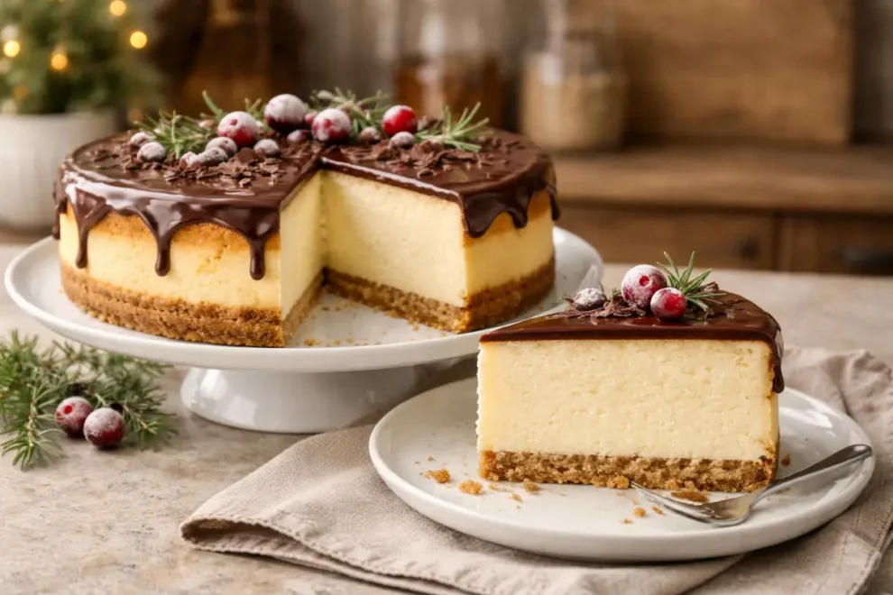 Sernik Świąteczny z polewą czekoladową – prosty przepis na kremowy wypiek