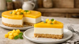 Torcik jogurtowy bez pieczenia z mango – lekki, kremowy i prosty przepis