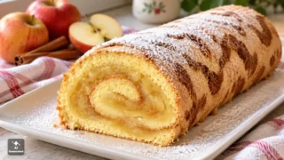 Rolada biszkoptowa z jabłkami - prosty przepis na delikatny deser