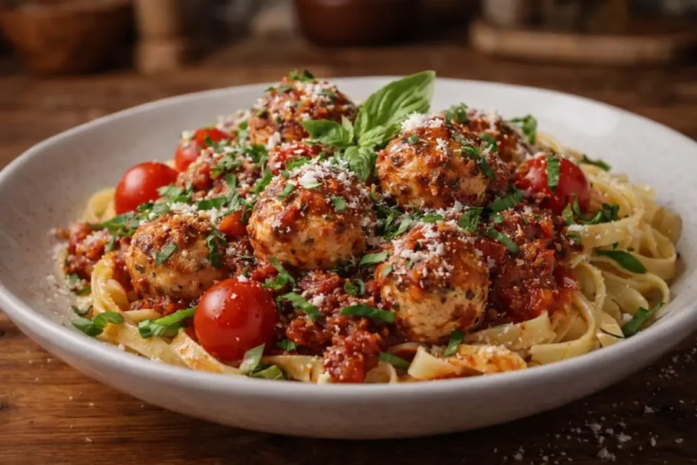 Makaron z klopsikami i sosem pomidorowym – prosty przepis na sycący obiad