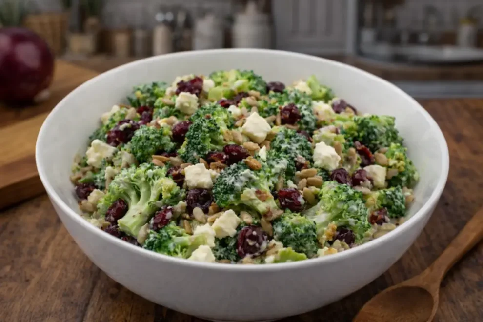 Sałatka z brokułami i żurawiną – prosty przepis na chrupiącą i wyrazistą sałatkę